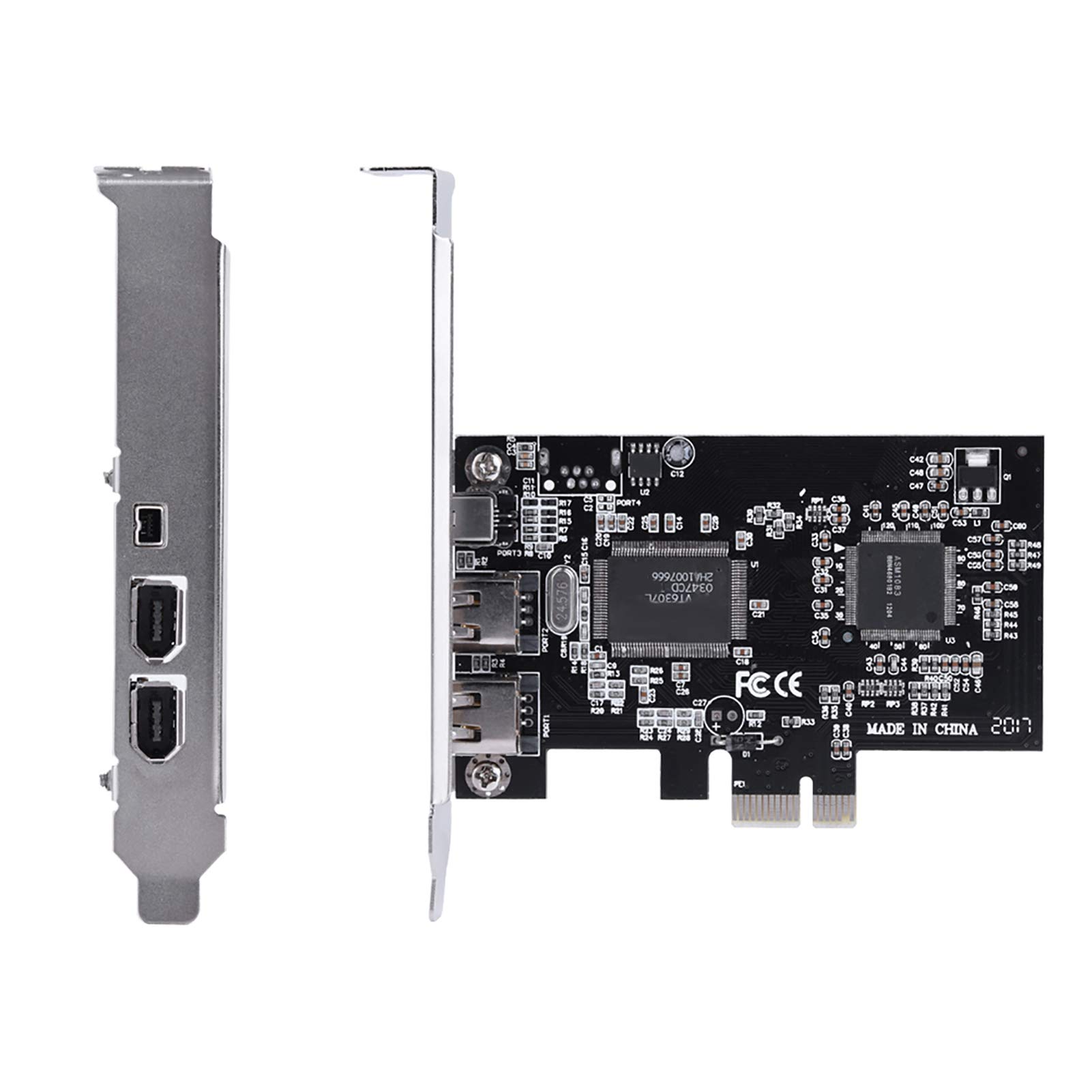 IEEE 1394 PCI Express Controller, PCI-E Firewire Card for Windows 10, 800/400 / 200 / 100Mbps PCI-E Combo Host Card with Firewire Cable, Support